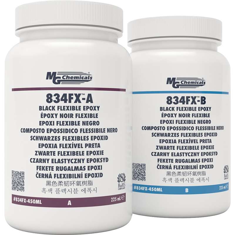 Black Flexible Epoxy Encapsulating & Potting Compound Kit, 450 ml, 2 Bottle kit
